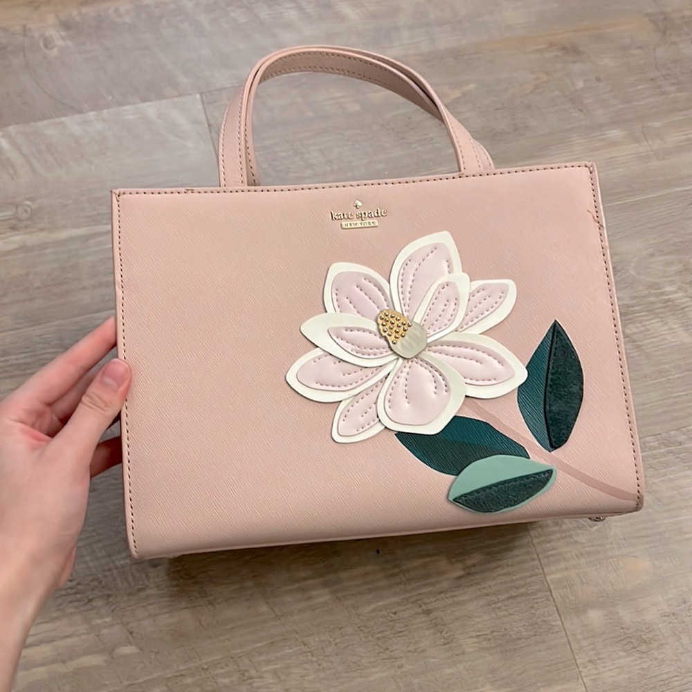 Kates Spade Embroidered Shoulder & Crossbody Handbag with removable straps